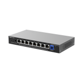 e-Lighten ONU / Switch PoE+ Hibrido, Capa 2 con un Puerto PON 1G SC/UPC y 8 Puertos Ethernet PoE+ 1G hasta 120 Watts y 100 Clientes