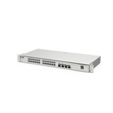 Switch Administrable Capa 2+ Plus, con 24 puertos Gigabit, 4 puertos SFP+ para fibra 10Gb, gestión gratuita desde la nube.