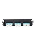 Placa acopladora de Fibra Óptica Quick-Pack, Con 6 Conectores LC Duplex (12 Fibras), Para Fibra Multimodo, Aqua