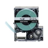 Casete de Etiquetas Autolaminadas de Cinta Continua, de 24 (1 in) mm de Ancho, 8 m de Largo, Para Cables de 2.5 a 5.1 mm (10 - 12 AWG) de Diámetro, Color Blanco