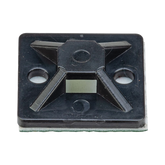 Montaje-Sujetador Adhesivo STRONGHOLD de 4 Vías de 1" x 1" x 1/4", Color Negro, Nylon 6.6 Retardante de Llamas V-2, Paquete de 100pz