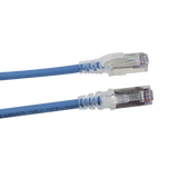 Patch Cord "Skinny" Cat6A Blindado S/FTP, 5ft, Diámetro Reducido 28 AWG, Color Azul