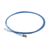 Patch Cord "Skinny" Cat6A Blindado S/FTP, 5ft, Diámetro Reducido 28 AWG, Color Azul