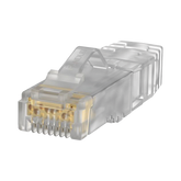 Plug RJ45 Cat6A, Para Cable UTP de Calibre 26 AWG, Chapado en Oro de 50 micras, Paquete de 100 piezas