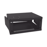 Gabinete de Montaje en Pared, Con Puerta de Cristal, Cuerpo Fijo con Rack, de 19in, 4UR, Color Negro