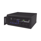Gabinete de Montaje en Pared, Con Puerta de Cristal, Cuerpo Fijo con Rack, de 19in, 4UR, Color Negro