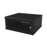 Gabinete de Pared Fijo, Con 4 Unidades de Rack, de 19 in, Fabricado en Acero, Puerta Perforada.