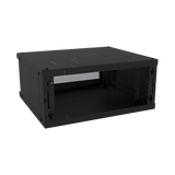 Gabinete de Pared Fijo, Con 4 Unidades de Rack, de 19 in, Fabricado en Acero, Puerta Perforada.