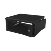 Gabinete de Pared Fijo, Con 4 Unidades de Rack, de 19 in, Fabricado en Acero, Puerta Perforada.