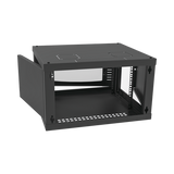 Gabinete para Montaje en Pared, con Puerta de Cristal Templado, Cuerpo Fijo, con 6 Unidades de Rack, de 19in, Fabricado en Acero
