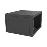 Gabinete para Montaje en Pared, con Puerta de Cristal Templado, Cuerpo Fijo, con 6 Unidades de Rack, de 19in, Fabricado en Acero