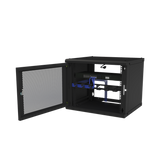 Gabinete de Pared Fijo, Puerta Perforada, con Rack de 19in, 9 Unidades de Rack