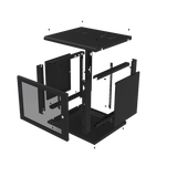 Gabinete de Pared Fijo, Puerta Perforada, con Rack de 19in, 9 Unidades de Rack