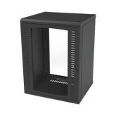 Gabinete para Montaje en Pared, Puerta de Cristal Templado, Cuerpo Fijo con Rack 19" de 16 Unidades