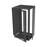 Gabinete para Montaje en Pared, Puerta de Cristal Templado, Cuerpo Fijo con Rack 19" de 24 Unidades