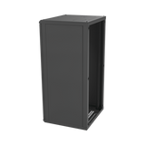 Gabinete para Montaje en Pared, Puerta de Cristal Templado, Cuerpo Fijo con Rack 19" de 24 Unidades