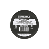 Cinta Eléctrica STRONGHOLD para Aislar, de PVC, Uso General Reparación y Mantenimiento, Grosor de 0.18mm (7 mil), Ancho de 19mm, y 18m de Largo, Color Negro