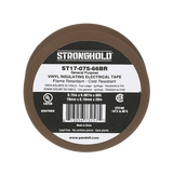 Cinta Eléctrica STRONGHOLD para Aislar, de PVC, Uso General Reparación y Mantenimiento, Grosor de 0.18mm (7 mil), Ancho de 19mm, y 20.12m de Largo, Color Café