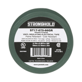 Cinta Eléctrica STRONGHOLD para Aislar, de PVC, Uso General Reparación y Mantenimiento, Grosor de 0.18mm (7 mil), Ancho de 19mm, y 20.12m de Largo, Color Verde