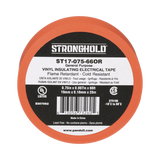 Cinta Eléctrica STRONGHOLD para Aislar, de PVC, Uso General Reparación y Mantenimiento, Grosor de 0.18mm (7 mil), Ancho de 19mm, y 20.12m de Largo, Color Naranja