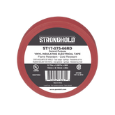 Cinta Eléctrica STRONGHOLD para Aislar, de PVC, Uso General Reparación y Mantenimiento, Grosor de 0.18mm (7 mil), Ancho de 19mm, y 20.12m de Largo, Color Rojo