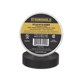Cinta Eléctrica STRONGHOLD para Aislar, de PVC, Uso Profesional en Construcción Eléctrica, Grosor 0.18mm (7 mil), Ancho 19mm, y 20m Largo, Color Negro.