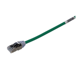 Patch Cord Cat6A, Diametro Reducido 28 AWG, Blindado S/FTP, CM/LS0H, 20 cm, Color Verde