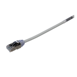 Patch Cord Cat6A, Diametro Reducido 28 AWG, Blindado S/FTP, CM/LS0H, 20 cm, Color Gris