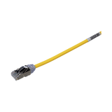 Patch Cord Cat6A, Diametro Reducido 28 AWG, Blindado S/FTP, CM/LS0H, 20 cm, Color Amarillo
