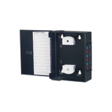 Mini Caja de Conexión de Fibra Óptica, Para Montaje en Pared, Hasta 48 Puertos LC (Acepta Dos Placas Acopladoras), Color Negro