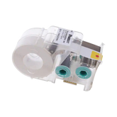 Casete de Etiquetas de Poliéster de Cinta Continua, Color Negro sobre Transparente, Uso Interior/Exterior, 6.1 mm de Ancho x 7.6 metros de Largo