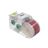 Casete de Etiquetas de Vinilo de Cinta Continua, Color Blanco Sobre Rojo, Uso Interior/Exterior, 25.4 mm de Ancho x 7.6 Metros de largo