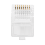 Bote con 100 Piezas de Plug Modular RJ45 Cat5e sin blindaje, chapado de oro a 30 micras para durabilidad extrema