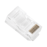 Bote con 100 Piezas de Plug Modular RJ45 Cat5e sin blindaje, chapado de oro a 30 micras para durabilidad extrema