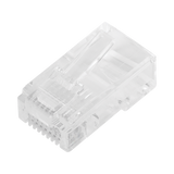 Bote con 100 Plugs Pass through RJ45 Cat5e sin blindaje, chapado de oro a 30 micras para durabilidad extrema