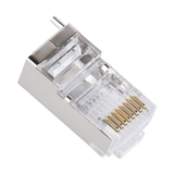 Bote con 100 Piezas de Plug Modular RJ45 Cat5e blindado, chapado de oro a 30 micras para durabilidad extrema CON PIN DE TIERRA