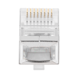 Bote con 100 Plugs Pass through RJ45 Cat5e BLINDADO, chapado de oro a 30 micras para durabilidad extrema