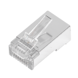 Bote con 100 Plugs Pass through RJ45 Cat5e BLINDADO, chapado de oro a 30 micras para durabilidad extrema