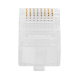 Bote con 100 Plugs Pass through RJ45 Cat6 sin blindaje, chapado de oro a 30 micras para durabilidad extrema