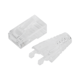 Bote con 50 Plugs Pass through RJ45 Cat6 sin blindaje, con alivio de tensión incluido, chapado de oro a 30 micras para durabilidad extrema