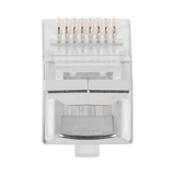 Bote con 100 Piezas de Plug Modular RJ45 Cat6 blindado, chapado de oro a 30 micras para durabilidad extrema SIN PIN DE TIERRA