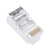 Bote con 100 Piezas de Plug Modular RJ45 Cat6 blindado con pin de tierra, chapado de oro a 30 micras para durabilidad extrema