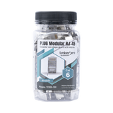 Bote con 100 Piezas de Plug Modular RJ45 Cat6 blindado con pin de tierra, chapado de oro a 30 micras para durabilidad extrema