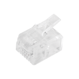 Bote con 100 piezas de plug modular tipo RJ11 de 4 contactos chapado de oro a 50 micras