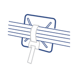 Base Autoadherible para Cinchos Práctica y Eficiente para la Organización y Fijación de Cables, Fabricada en Nylon Resistente y de Color Natural con una Medida de 19x19 mm, Paquete con 100 Piezas (4210-00001)
