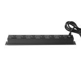 Tomacorriente multiple horizontal para rack de 19in, 6 contactos (THE0040092001001)