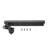 Tomacorriente multiple horizontal para rack de 19in, 6 contactos (THE0040092001001)