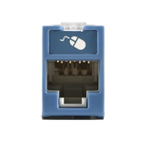 Jack UltraMAX Cat5e, UTP, Montaje híbrido en Placa de Pared (Plano y Angulado), Color Azul, Punch Down