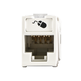 Jack UltraMAX Cat6A, UTP, Montaje híbrido en Placa de Pared (Plano y Angulado), Color Blanco, Punch Down