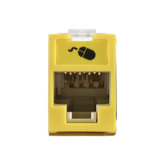 Jack UltraMAX Cat6A, UTP, Montaje híbrido en Placa de Pared (Plano y Angulado), Color Amarillo, Punch Down